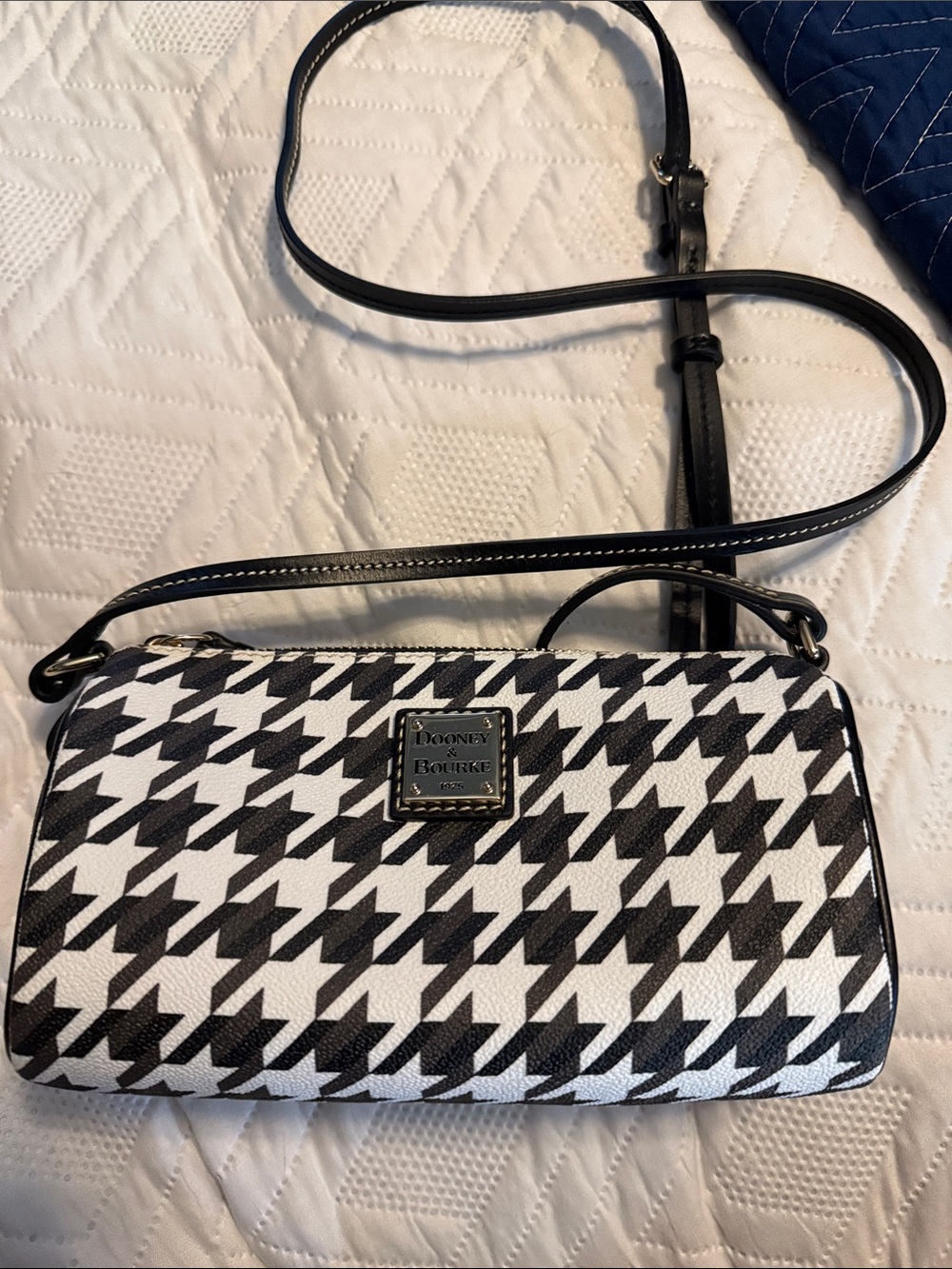 Dooney & Bourke Black and White Houndstooth Crossbody
